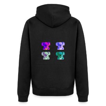 Koala Colorful Gift Idea Koalas Pop Art Pop Art - Unisex Premium Organic Zip Hoodie - black - Back - Nico (187cm)