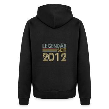 11 Jahre Legendär Seit 2012 11. Geburtstag - Unisex Premium Bio Zip Hoodie - Schwarz - Hinten - Nico (187cm)