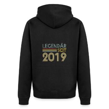 4 Jahre Legendär Seit 2019 4. Geburtstag - Unisex Premium Bio Zip Hoodie - Schwarz - Hinten - Nico (187cm)
