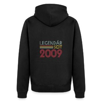 14 Jahre Legendär Seit 2009 14. Geburtstag - Unisex Premium Bio Zip Hoodie - Schwarz - Hinten - Nico (187cm)