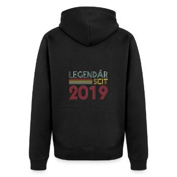 4 Jahre Legendär Seit 2019 4. Geburtstag - Unisex Premium Bio Zip Hoodie - Schwarz - Hinten - Nico (187cm)