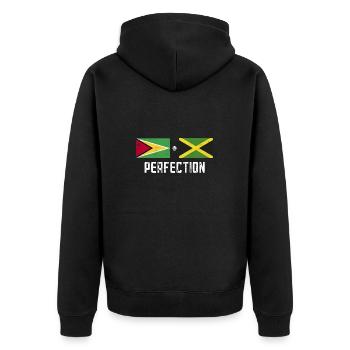 Guyana Flag Guyanese Guyana - Unisex Premium Organic Zip Hoodie - black - Back - Nico (187cm)