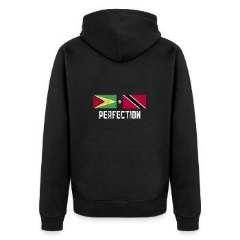 Guyana Flag Guyanese Guyana - Unisex Premium Organic Zip Hoodie - black - Back - Nico (187cm)
