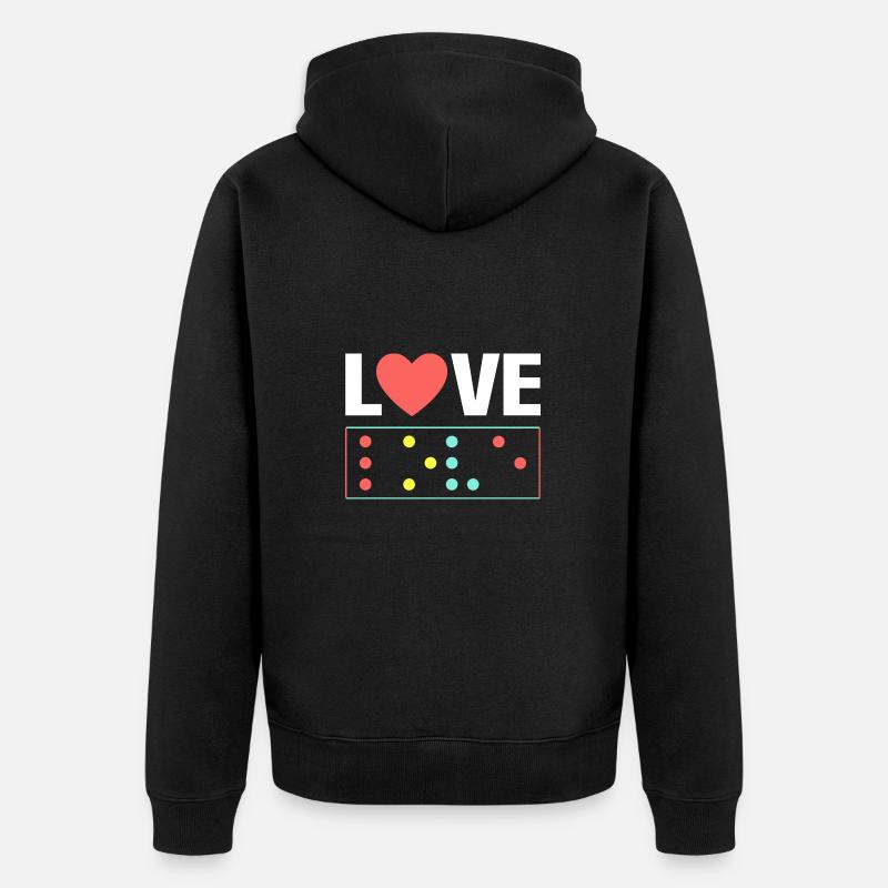 J’adore le braille - Veste à capuche bio Premium Unisexe - noir