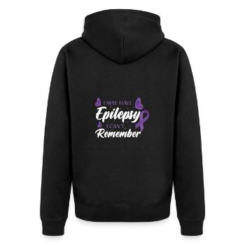 Ich habe vielleicht Epilepsie, an die ich mich nicht erinnern kann - Unisex Premium Bio Zip Hoodie - Schwarz - Hinten - Nico (187cm)