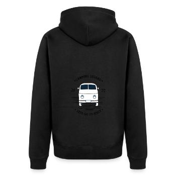 Camping Legend 2022 bl - Unisex Premium Bio Zip Hoodie - Schwarz - Hinten - Nico (187cm)