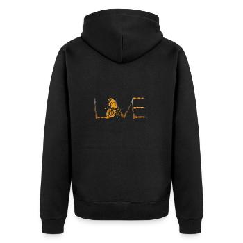 Trapschießen Skeet Tontaubenschießen - Unisex Premium Bio Zip Hoodie - Schwarz - Hinten - Nico (187cm)
