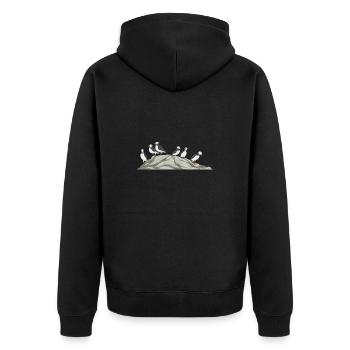 puffin, puffin, auks, lunde - Unisex Premium Organic Zip Hoodie - black - Back - Nico (187cm)