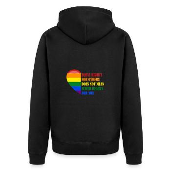 Egalité des droits Diversité LGBTQ Féministe LGBTQ - Veste à capuche bio Premium Unisexe - noir - Dos - Nico (187cm)