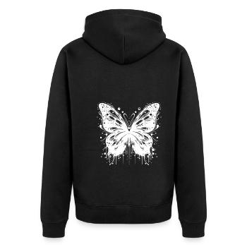 Pretty Tattoo Kids Style Butterfly - Unisex Premium Organic Zip Hoodie - black - Back - Nico (187cm)
