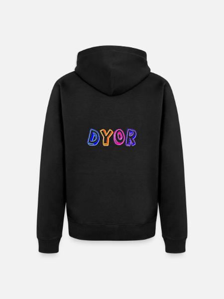 dyor blue orange - Unisex Premium Bio Zip Hoodie - Schwarz