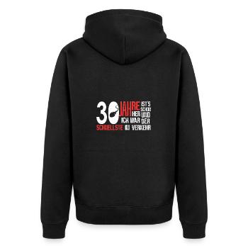 30. Geburtstag - schnellster im Verkehr - Unisex Premium Bio Zip Hoodie - Schwarz - Hinten - Nico (187cm)