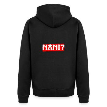 Japanisch Anime Manga Nani Senpai Nani Kawai Otaku - Unisex Premium Bio Zip Hoodie - Schwarz - Hinten - Nico (187cm)