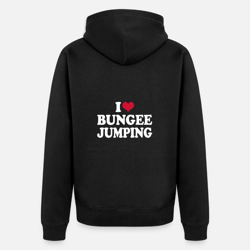 Bunjeespringen Bunjeespringer J’aime Bungee - Veste à capuche bio Premium Unisexe - noir