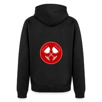 Wine Red Wine Glass Icon - Unisex Premium Organic Zip Hoodie - black - Back - Nico (187cm)