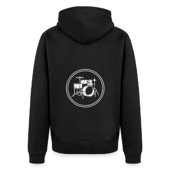 Drums Music - Unisex Premium Organic Zip Hoodie - black - Back - Nico (187cm)