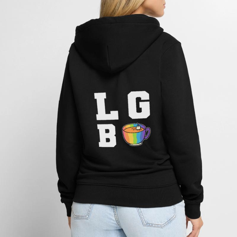 Lgb-Tea Schwul oder lesbisch Unisex Premium Bio Zip Hoodie