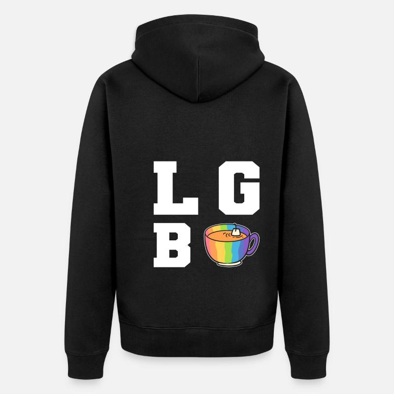Lgb-Tea Schwul oder lesbisch - Unisex Premium Bio Zip Hoodie - Schwarz