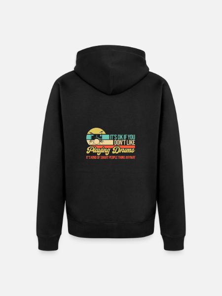 Drumming Playing Drums Drummer - Unisex Premium Organic Zip Hoodie - black