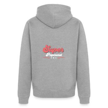 Super papounet - Veste à capuche bio Premium Unisexe - gris chiné - Dos - Nico (187cm)