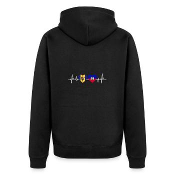 Drapeau de la Barbade Bayan barbadien - Veste à capuche bio Premium Unisexe - noir - Dos - Nico (187cm)