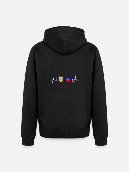 Barbados flag Barbadian bayan - Unisex Premium Organic Zip Hoodie - black