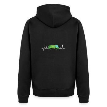 Garbage trucks, garbage day, garbage collection - Unisex Premium Organic Zip Hoodie - black - Back - Nico (187cm)