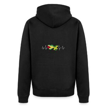 Guyana Flag Guyanese Guyana - Unisex Premium Organic Zip Hoodie - black - Back - Nico (187cm)