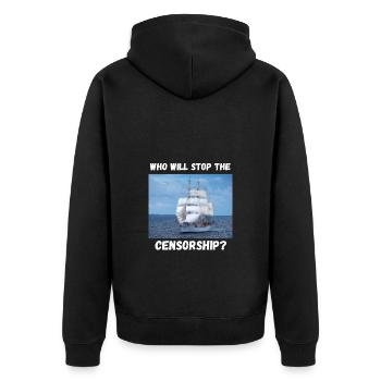 Censorship - Unisex Premium Bio Zip Hoodie - Schwarz - Hinten - Nico (187cm)