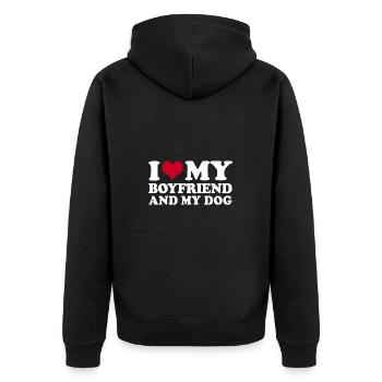 J’aime mon petit ami et mon chien - Veste à capuche bio Premium Unisexe - noir - Dos - Nico (187cm)