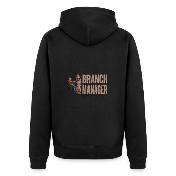 Woodworking Branch Manager Lumberjack - Unisex Premium Organic Zip Hoodie - black - Back - Nico (187cm)