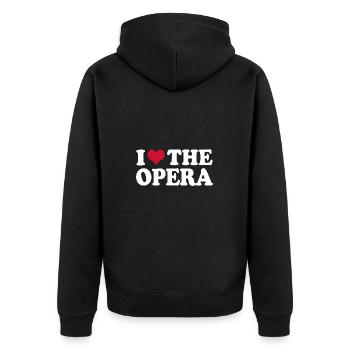 I Love The Opera - Unisex Premium Organic Zip Hoodie - black - Back - Nico (187cm)