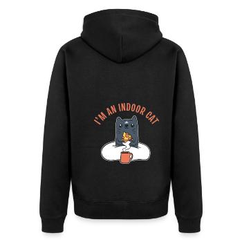 Je suis un solitaire de chat d’intérieur - Veste à capuche bio Premium Unisexe - noir - Dos - Nico (187cm)