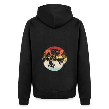 Tigre à dents de sabre - Veste à capuche bio Premium Unisexe - noir - Dos - Nico (187cm)
