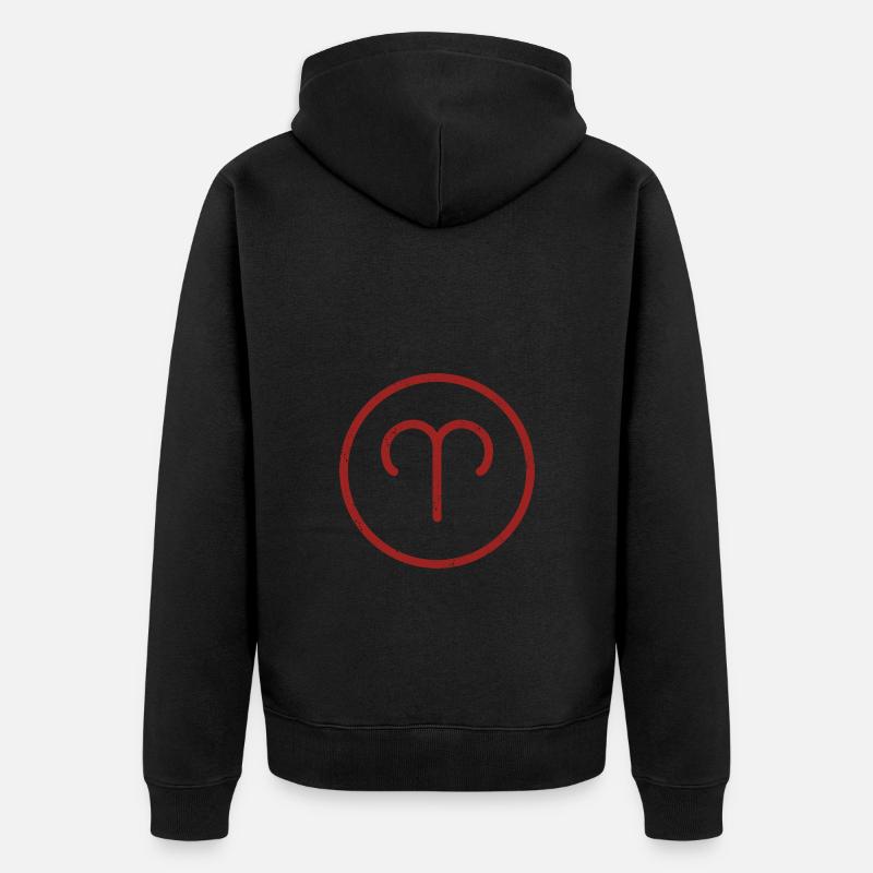 Sternzeichen Widder - Unisex Premium Bio Zip Hoodie - Schwarz