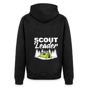 Scout Leader Scouter - Unisex Premium Bio Zip Hoodie - Schwarz - Hinten - Nico (187cm)