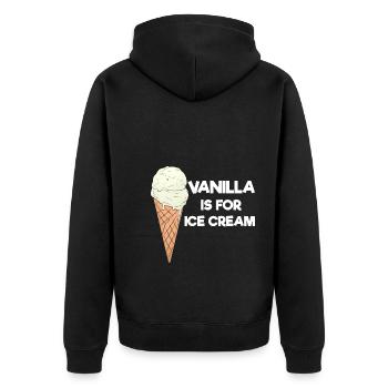 Vanilla Is For Ice Cream Vanille Eiscreme - Unisex Premium Organic Zip Hoodie - black - Back - Nico (187cm)