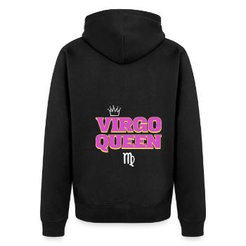 Virgo Queen Astrologen - Unisex Premium Bio Zip Hoodie - Schwarz - Hinten - Nico (187cm)