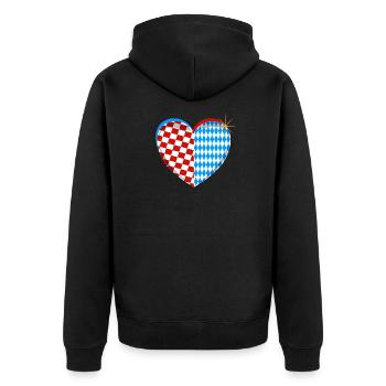 Coeur bavarois croate Croatie Coeur de Bavière - Veste à capuche bio Premium Unisexe - noir - Dos - Nico (187cm)