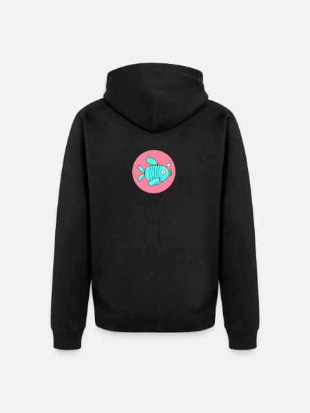 Fish Ocean Plastic - Unisex Premium Organic Zip Hoodie - black