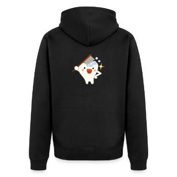 teeth - Unisex Premium Organic Zip Hoodie - black - Back - Nico (187cm)