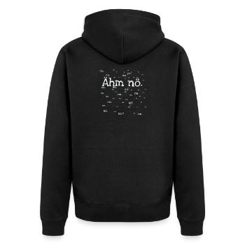 Nein - Unisex Premium Bio Zip Hoodie - Schwarz - Hinten - Nico (187cm)