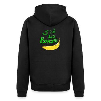 J’ai la banane - Veste à capuche bio Premium Unisexe - noir - Dos - Nico (187cm)