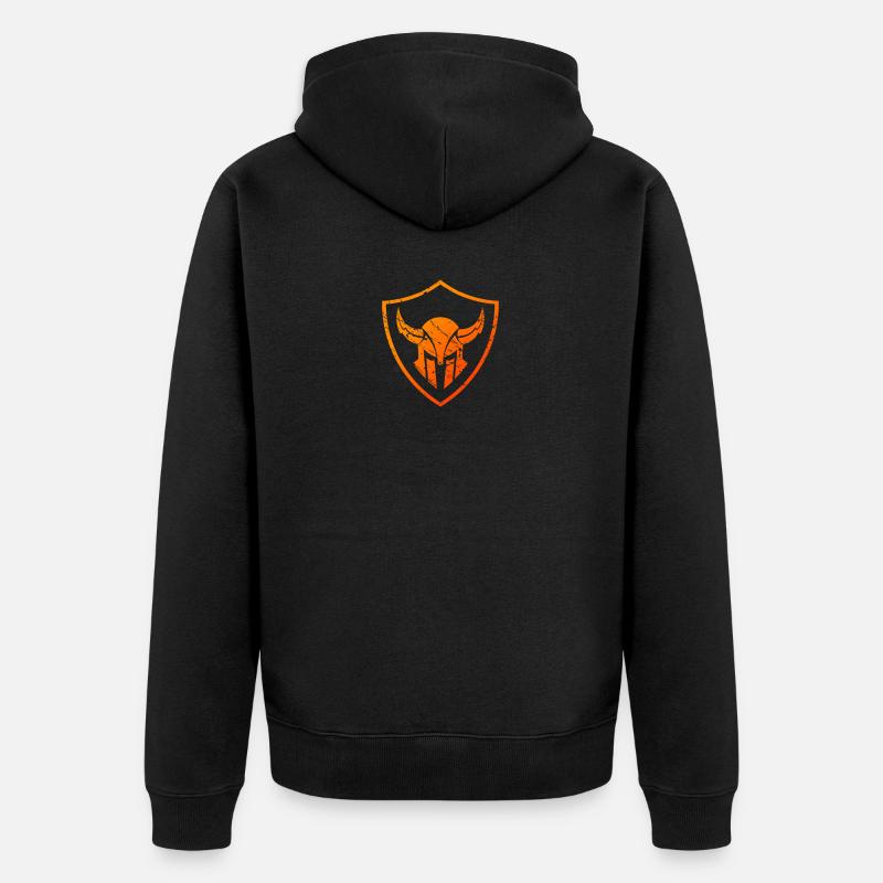 Wikinger Helm - Unisex Premium Bio Zip Hoodie - Schwarz
