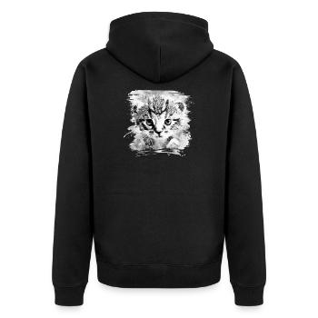 Bébé chat wsbw - Veste à capuche bio Premium Unisexe - noir - Dos - Nico (187cm)