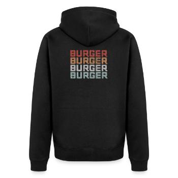 Burger Burger Burger - Unisex Premium Bio Zip Hoodie - Schwarz - Hinten - Nico (187cm)