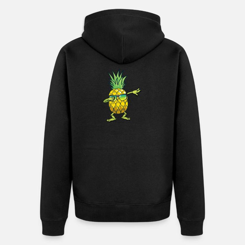 sommer ananas dab geschenk geschenkidee - Unisex Premium Bio Zip Hoodie - Schwarz