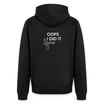 Oops i did it again Schwangerschaft baby schwanger - Unisex Premium Bio Zip Hoodie - Schwarz - Hinten - Nico (187cm)