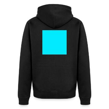 Turquoise box - Unisex Premium Organic Zip Hoodie - black - Back - Nico (187cm)