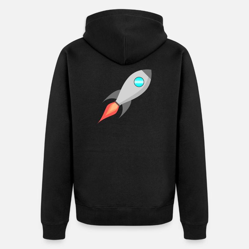Rakete Rocket space Raumfahrt - Unisex Premium Bio Zip Hoodie - Schwarz